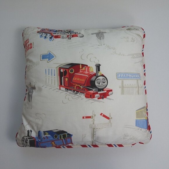 Doodlefish Thomas The Train Pillow Case 18"x18" + The Company Store Throw Pillow - Picture 5 of 12